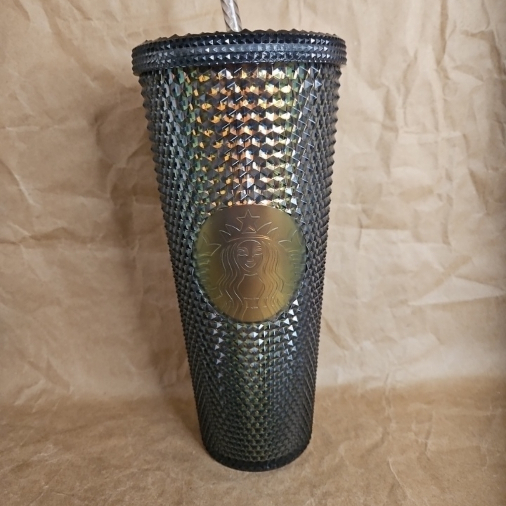 STARBUCKS 2020 Fall Limited Edition Iridescent Black And Gold Studded Tumbler